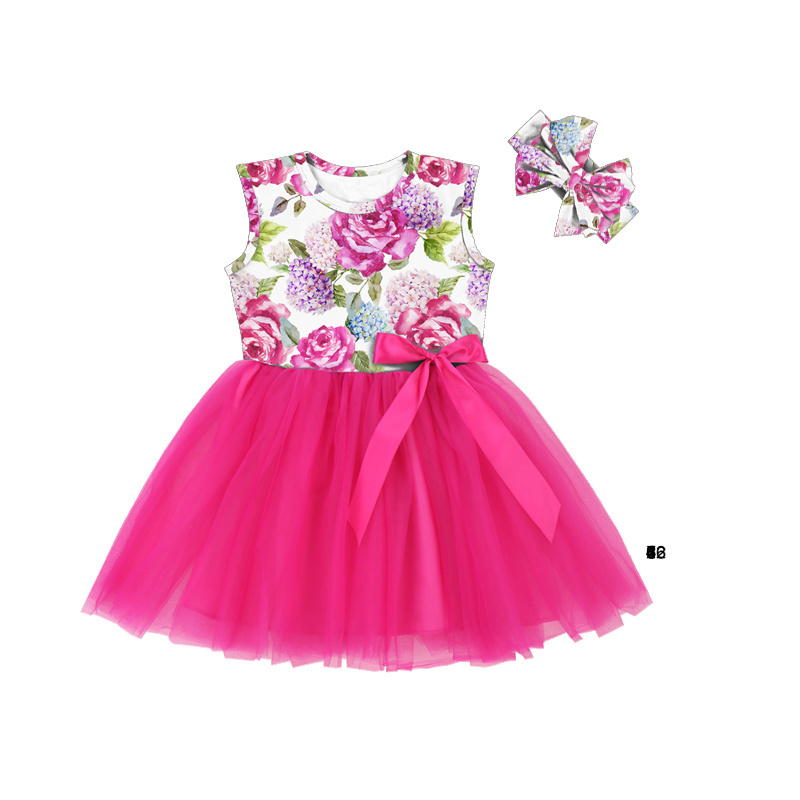 SQG-089 Baby Girl Tutu Frock Dress Birthday Tulle Baby Girl Layered Rainbow Mesh Girls Dresses