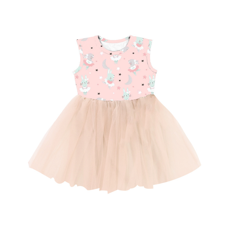 SQG-089 Wholesale Baby Girls Sweet Pink Tutu Dress Toddler Sleeveless Dresses Infant Soft Tulle Sundress