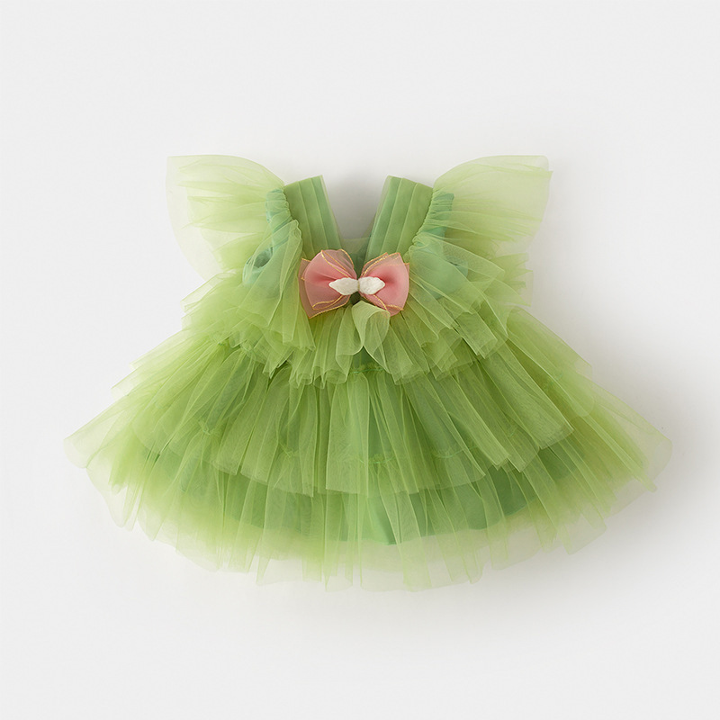 Girl's First Birthday Dress Girl Baby Super Fairy Skirt Autumn New Shaggy Skirt Princess Girls Gauze Baby Dress