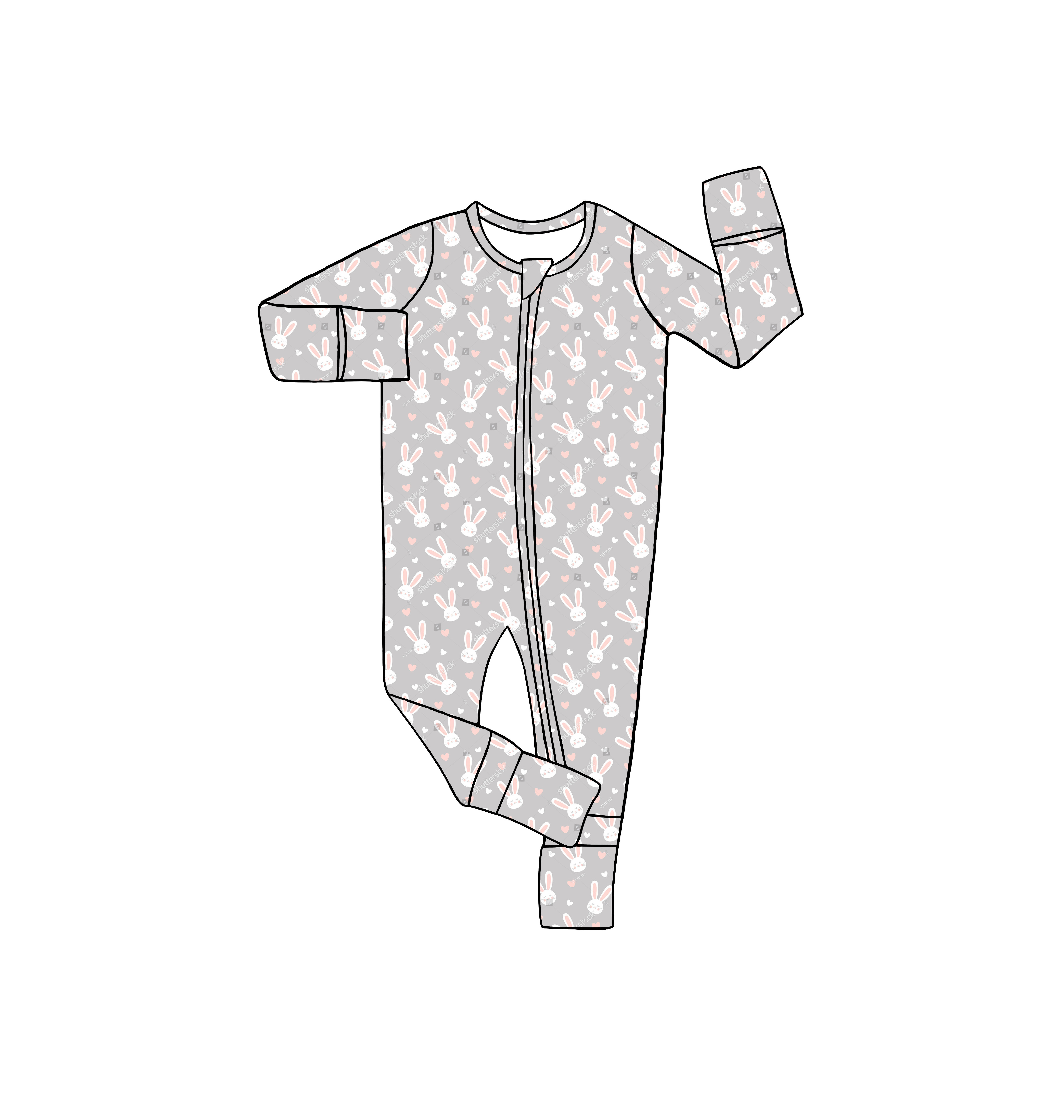 Bamboo clothes Custom Print Infant Pajamas Super Soft Breathable Baby clothes Zipper Baby Footie Rompers