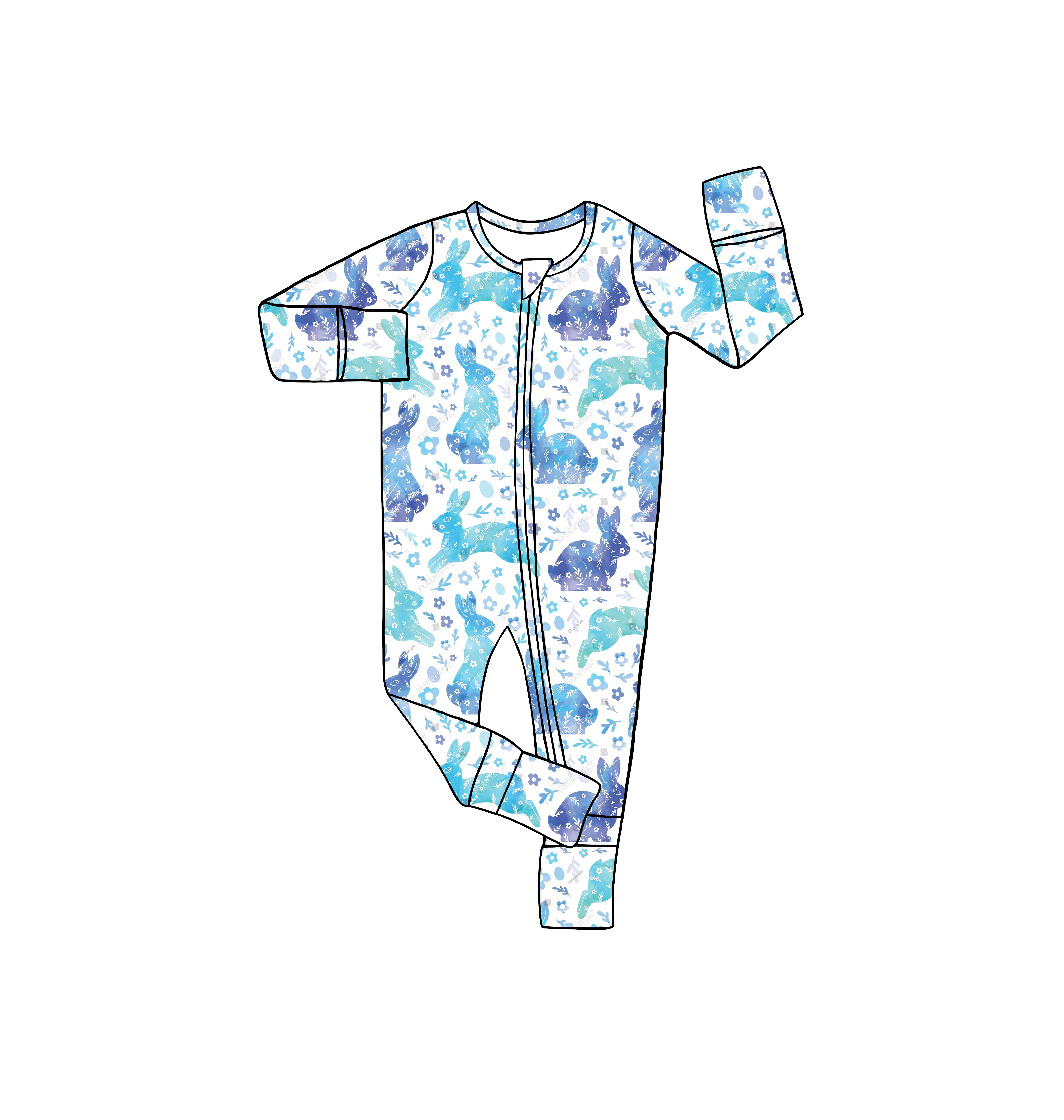 Easter Newborn Baby Boys and Girls Romper 0-2T Bamboo Baby Romper Onsie Zip Romper Accept Customization