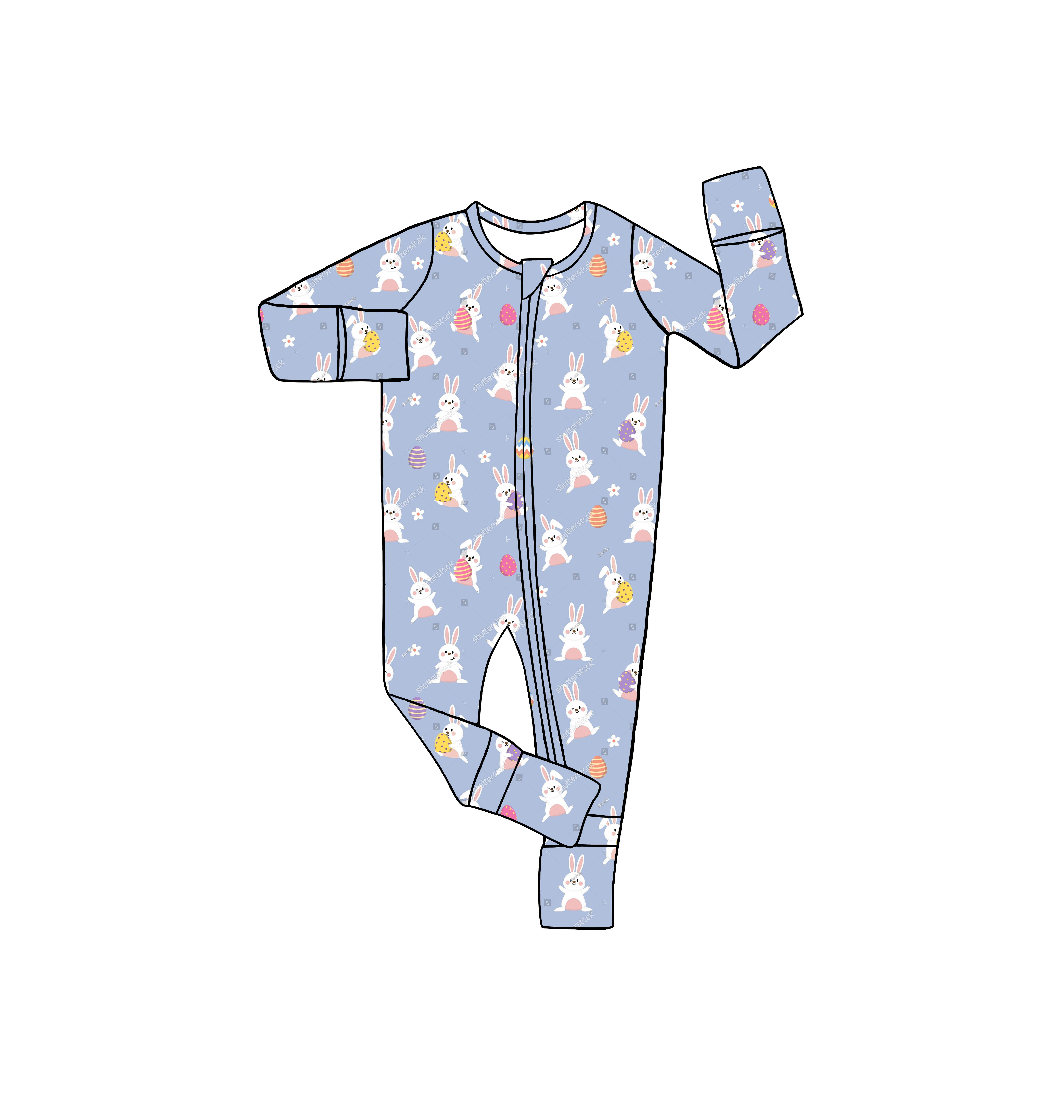 Bamboo clothes Custom Print Infant Pajamas Super Soft Breathable Baby clothes Zipper Baby Footie Rompers