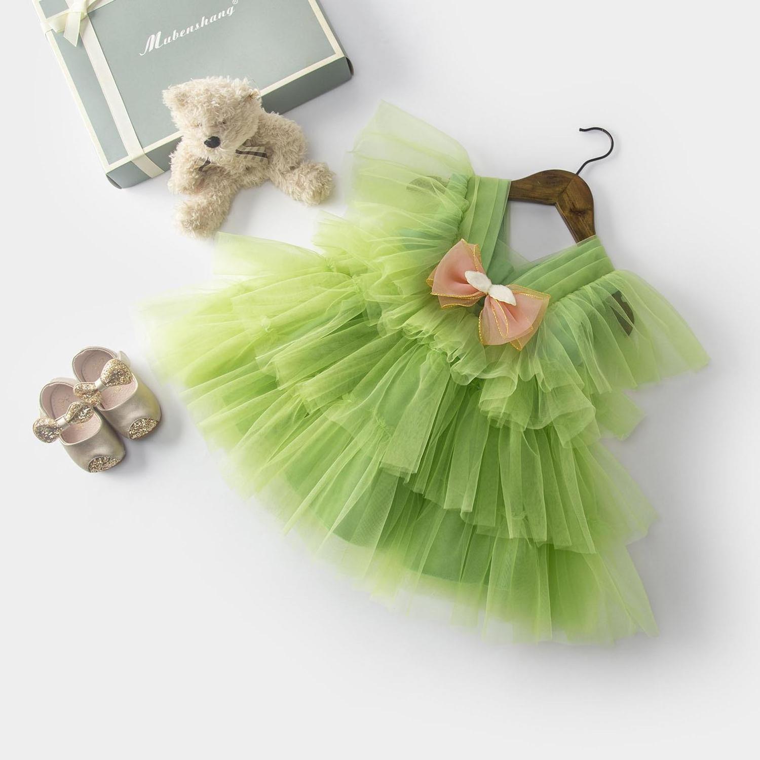 Girl's First Birthday Dress Girl Baby Super Fairy Skirt Autumn New Shaggy Skirt Princess Girls Gauze Baby Dress