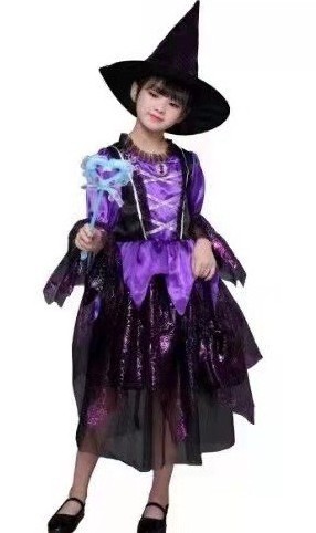 2023 New Halloween Costume Children's Cosplay Anime Costume Witch Glowing Role Playing Costume