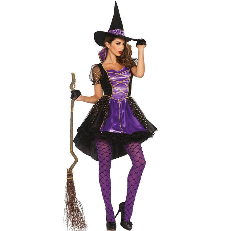 Halloween Purple Sexy  Witch Costume Animation Ghost Festival Devil Dress Sexy Uniform Cosplay Witch Dress