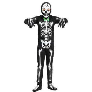 Halloween Cosplay Children's Costume Horror Game Skeleton Costume Theme Dance Party Glow-in-the-dark Skeleton Costume