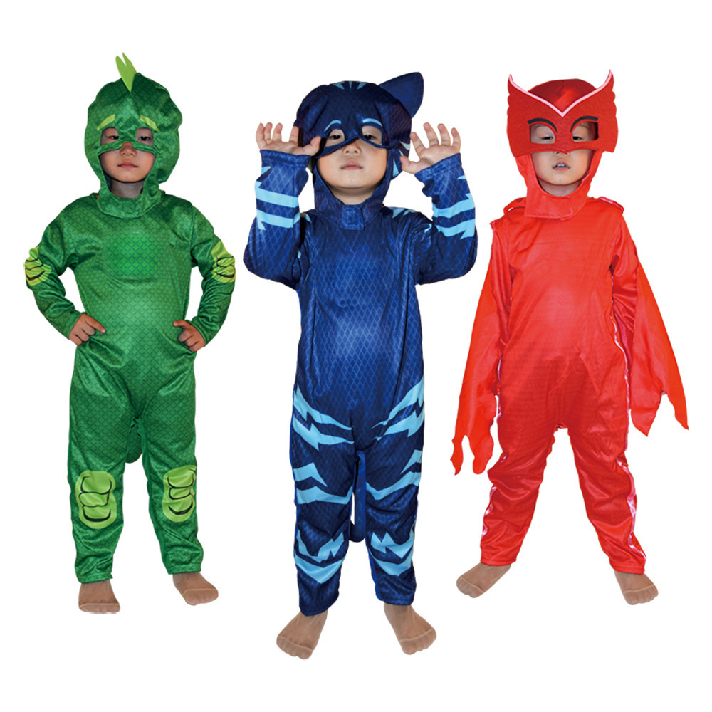 Halloween Masked Man Pajamas Little Hero Children's Performance Clothing Cat Boy Cosplay Children's Costume