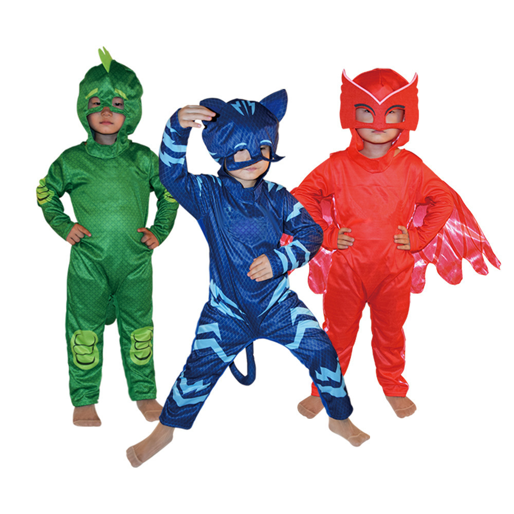 Halloween Masked Man Pajamas Little Hero Children's Performance Clothing Cat Boy Cosplay Children's Costume