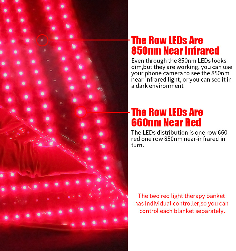 Factory Sales Full Body Pain Relief Sleeping Bag Near Far Infrared Therapy Mattress Red Light Therapy Bed