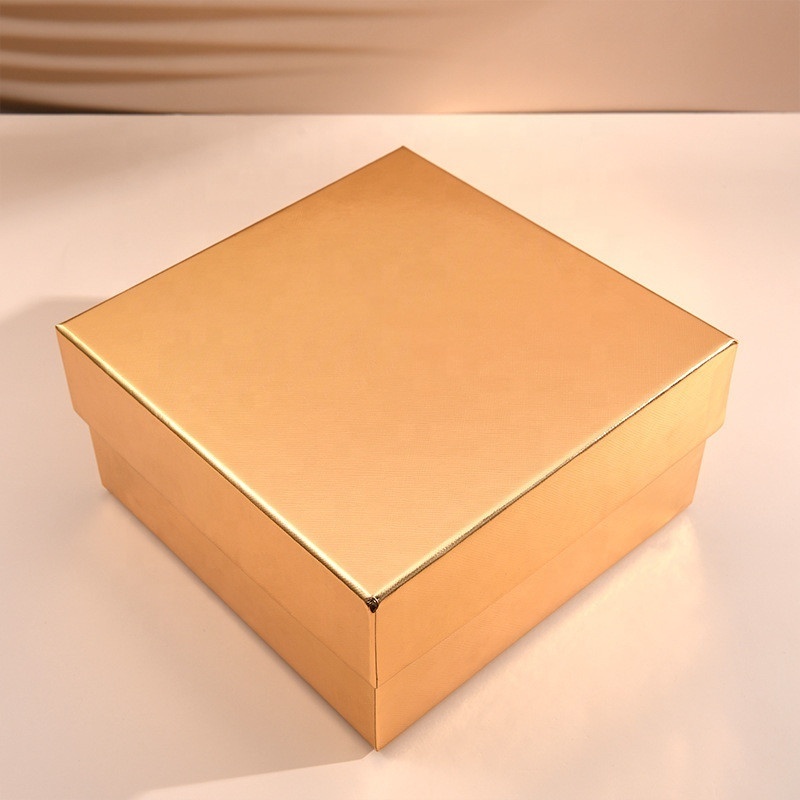 Customized Gold Foil Luxury Logo Rigid Cardboard Small Base And Lid Cardboard Candle Gift Paper Top And Bottom Box