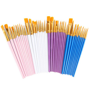 Nylon hair painting tools paint brush custom logo paint brushes for art painting