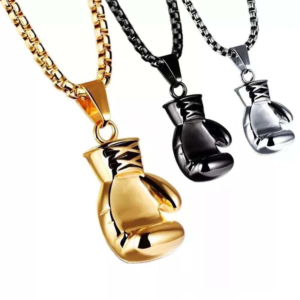 Personalized Pendant Necklace Men's Boxing Gloves Fitness Sports Stainless Steel Jewelry