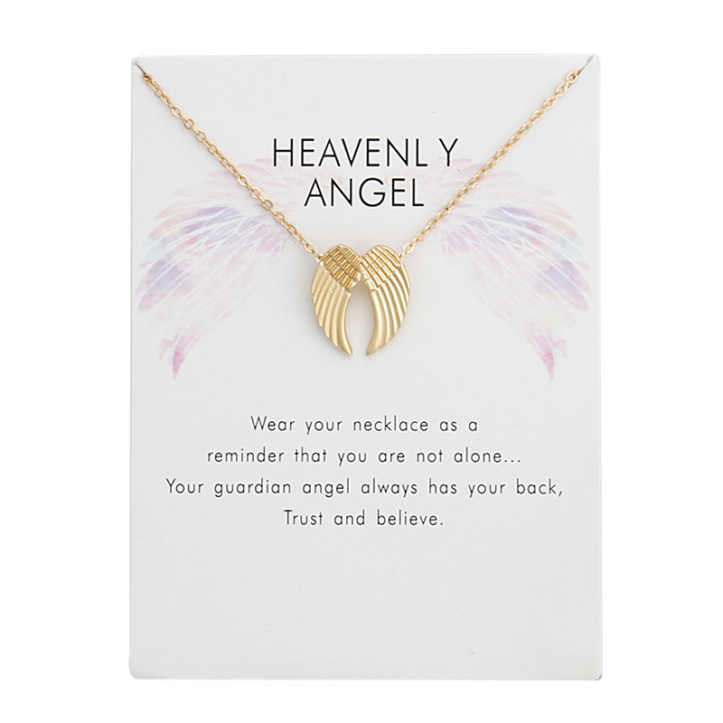 Fashion Jewelry Korean Necklace Gold Guardian Angel Wings Necklace