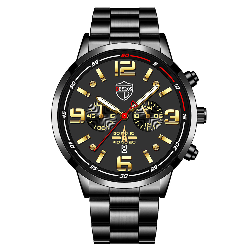 Fashion Jewelry Steel Band Men's Watch Calendar Luminous Full-automatic Non Mechanical Quartz Watch