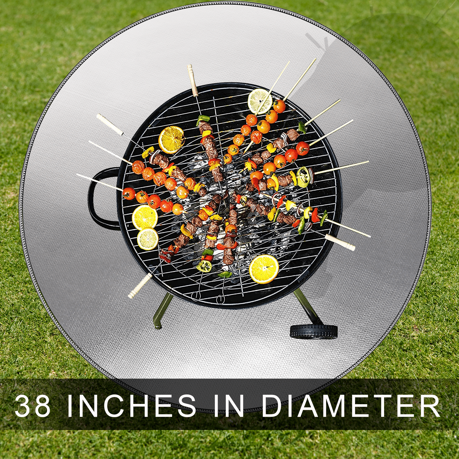 Fireproof Fire Pit Mat Deck Protector Heat Resistant Shield Under Fire Pit Grill Fire Pit Ground Mat for Grass Lawn