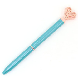 2021 New Sale Valentine's Day Promotion Gift Metal Love Heart Shape Ballpoint Pen with Custom Logo