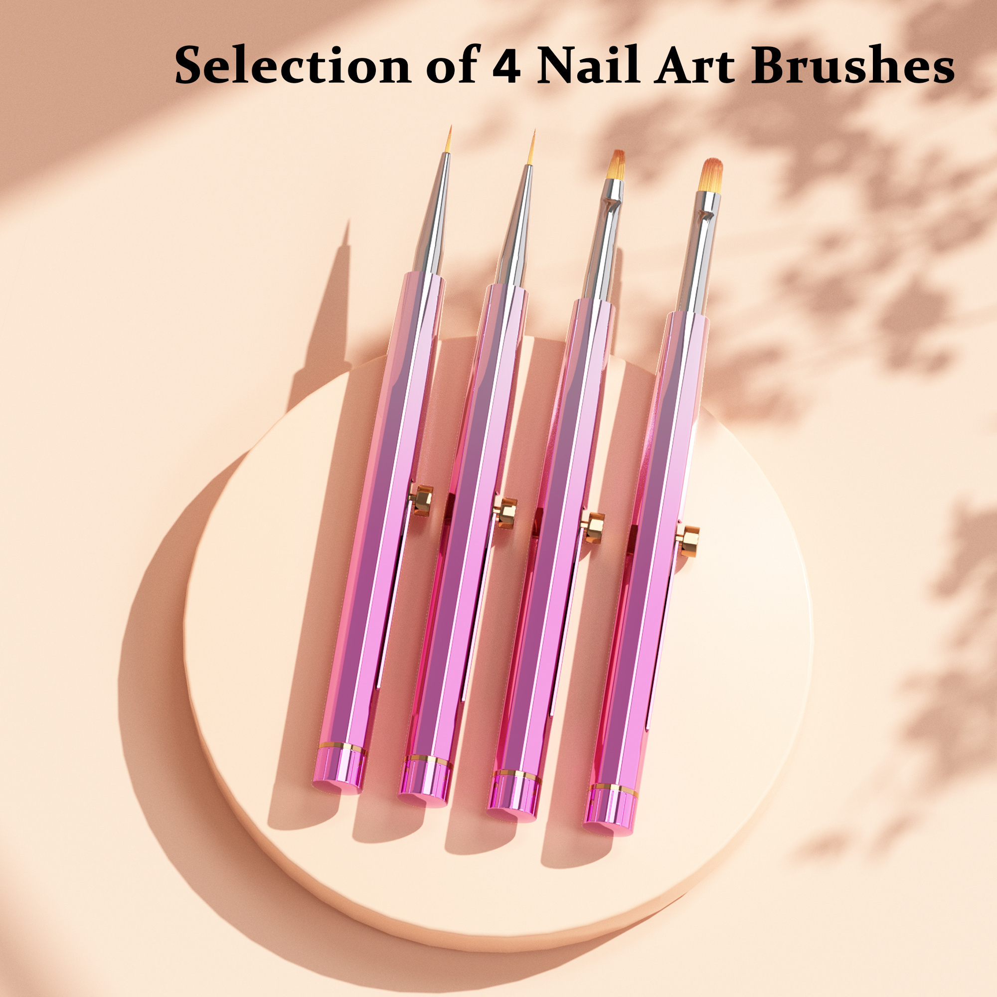 Professional Manicure Set Gradient Stretchable Metal Handle Manicure Tool Nail Art Liner Painting Brushes UV Gel Brush Set