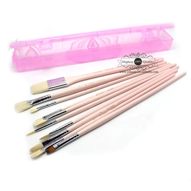 2021 Best Seller  Art Supplies 10pcs Brush Set Painting Artist Brushes Set