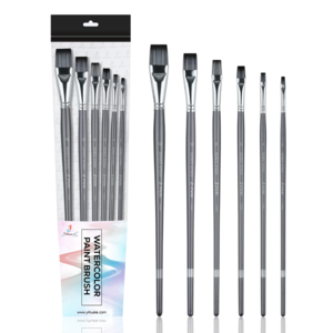 Manufacturer Supplier Nylon Wool 6 Pcs Artist Watercolor Gouache Drawing Paint Brushes For Art With PVC Bag