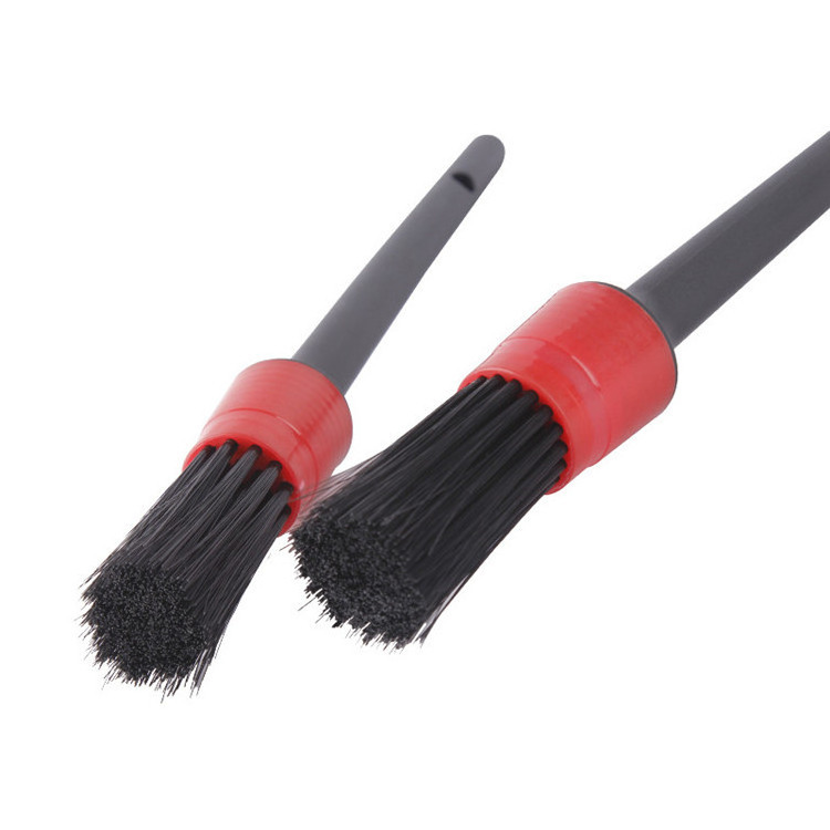 5 Different Sizes Premium Natural Boar Hair Mixed Fiber Plastic Handle Automotive Detail Brushes for Car Cleaning