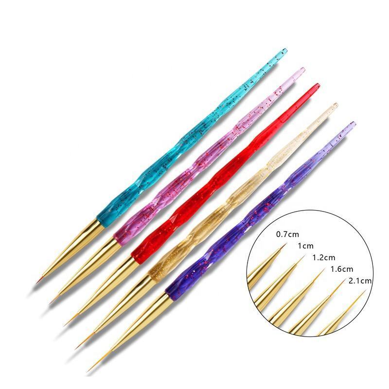 2023 Yihuale 7/9/11mm Nail Art Gradient Design Painting Drawing Pen Liner Stripes Brush For Nail Art Manicure Tools