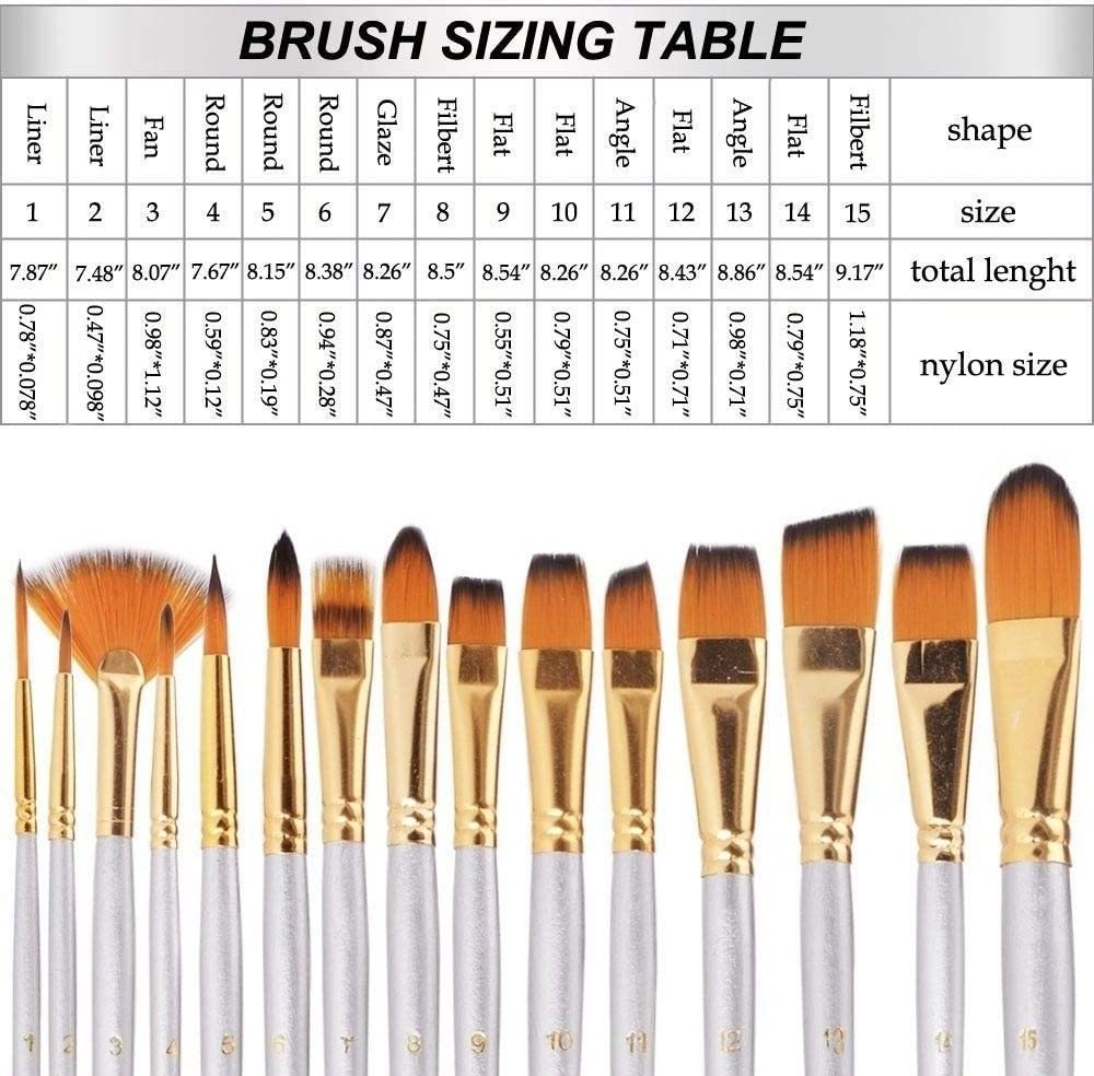 Custom Professional Miniature Artist Paint Brush Set 15Pcs Nylon Hair Wood Handle Fine Detail Acrylic Watercolor Brush