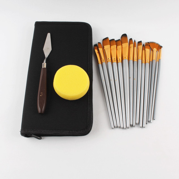 Custom Professional Miniature Artist Paint Brush Set 15Pcs Nylon Hair Wood Handle Fine Detail Acrylic Watercolor Brush