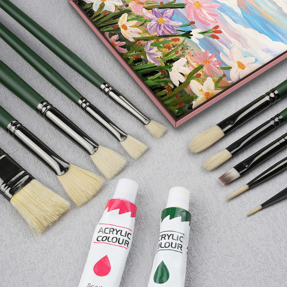 High-elastic artist paint brushes Personalized 10pcs nylon painting brush set Wholesale water color painting brushes tool