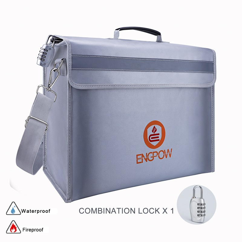 newly upgraded fireproof document bag with locker fireproof money bag fireproof briefcase for valuables security