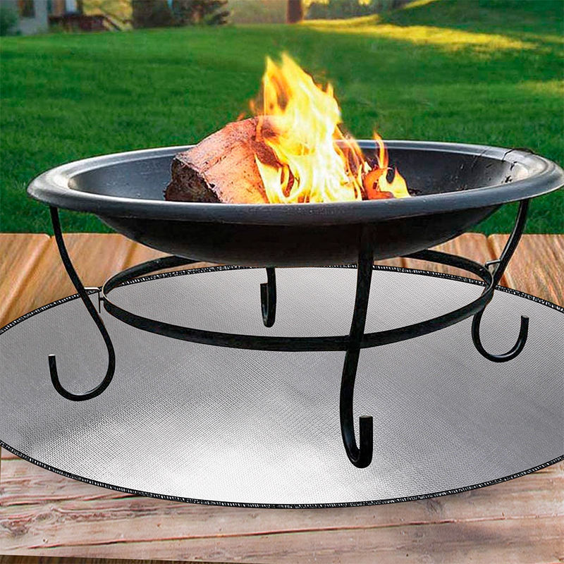 32'' round Fireproof BBQ Mat Fire Pit Protective Mat for Home Outdoor Patio Fireproof BBQ Accessories