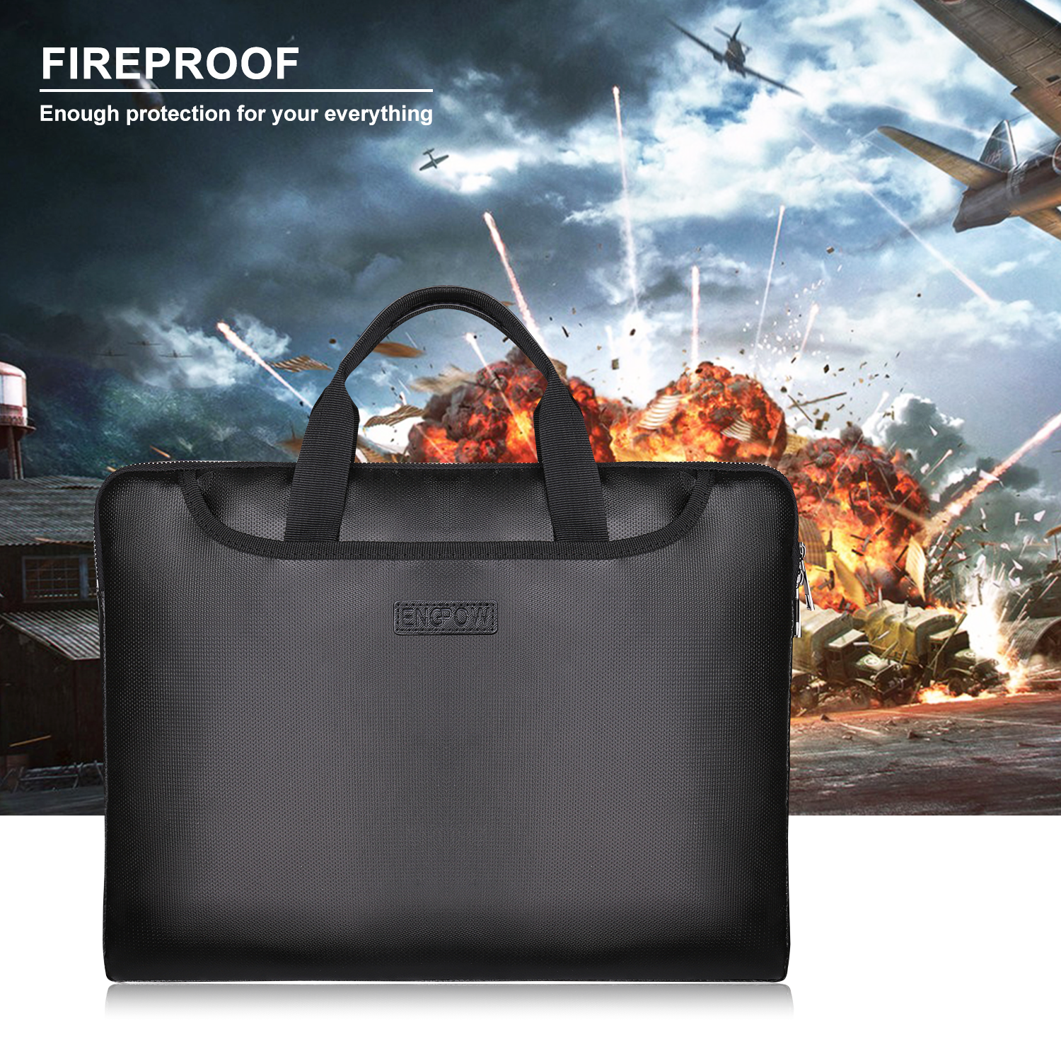 Upgraded Silicone Briefcase Fireproof and Waterproof Business Bag for Documents and Money for Laptops