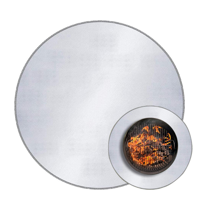 32'' round Fireproof BBQ Mat Fire Pit Protective Mat for Home Outdoor Patio Fireproof BBQ Accessories