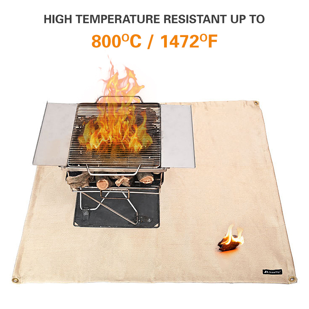 Fire Pit Mat Rectangular Fireproof  Rectangular Silica Gel Coated Fiberglass  Fire Pit Mat