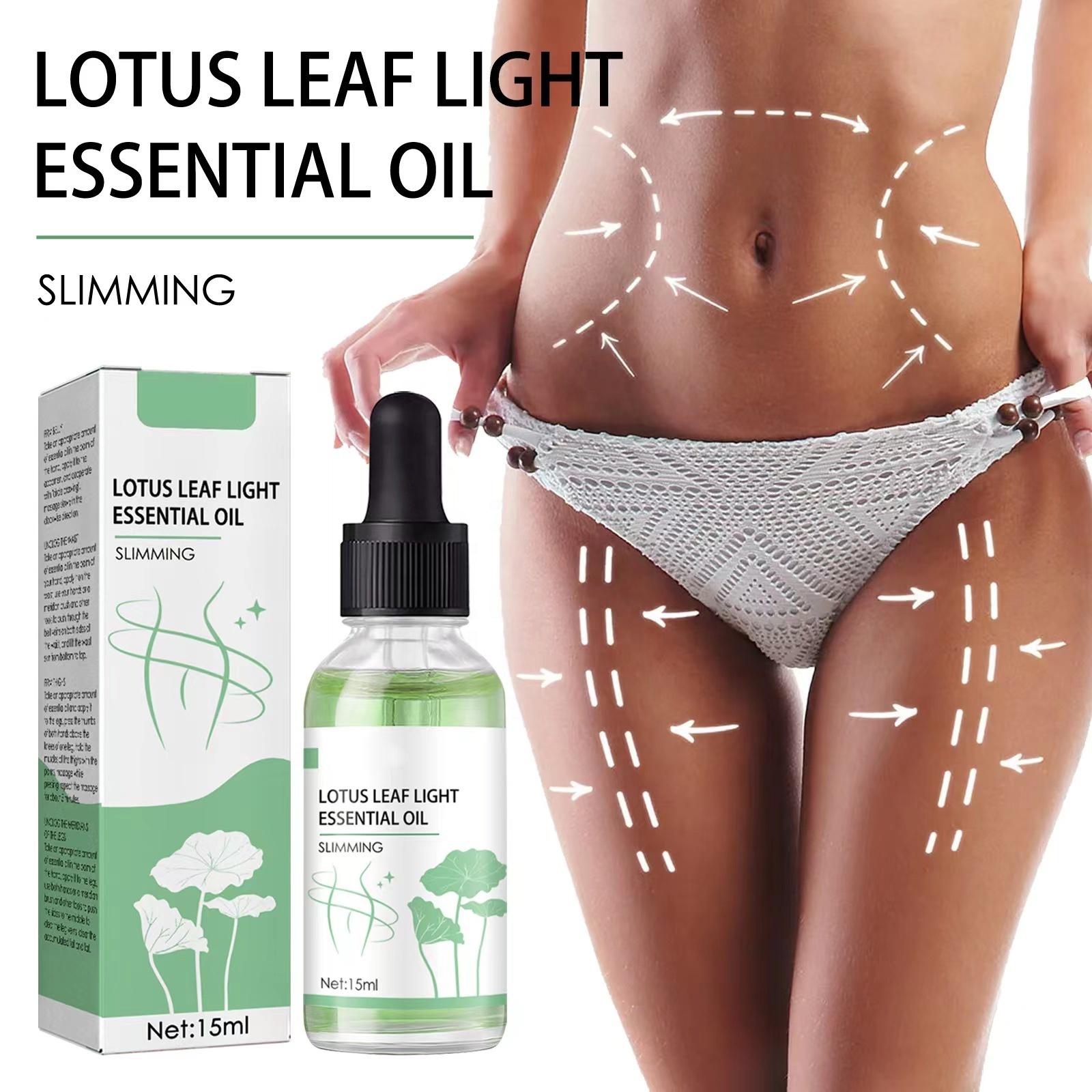 OEM/ODM lotus leaf light seeential oil plant extracts elastic and firm body light slimming weight lose burn fat slim oil