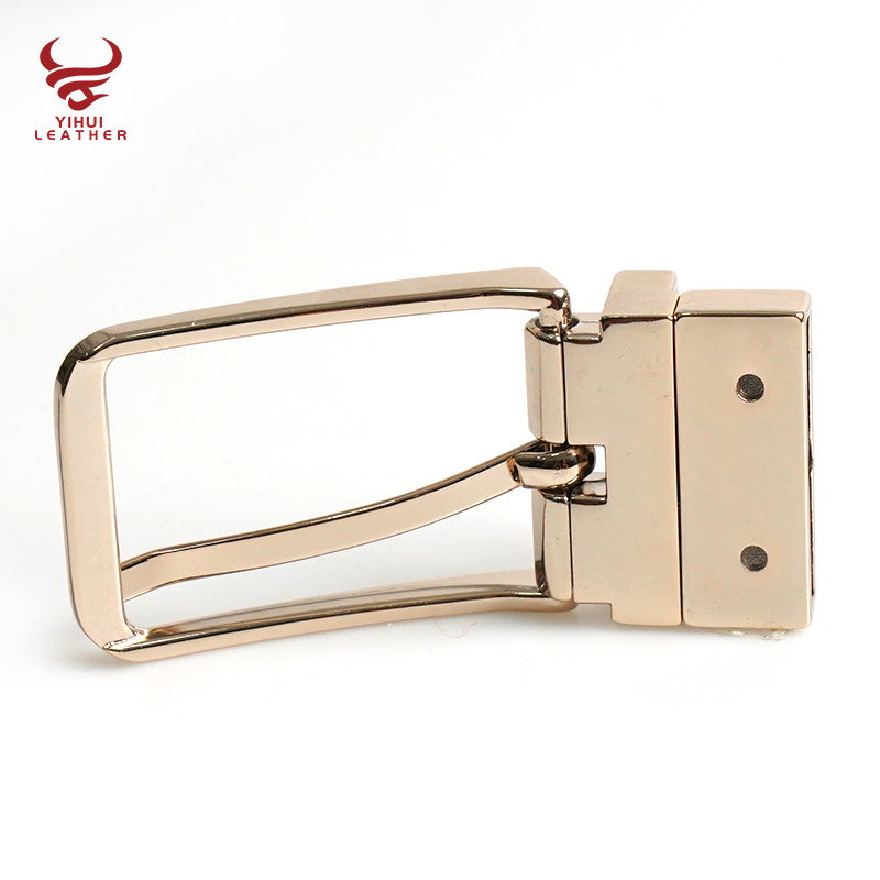 Customized light gold free reversible rotate pin buckle  wholesale belt buckles adjustable by crews