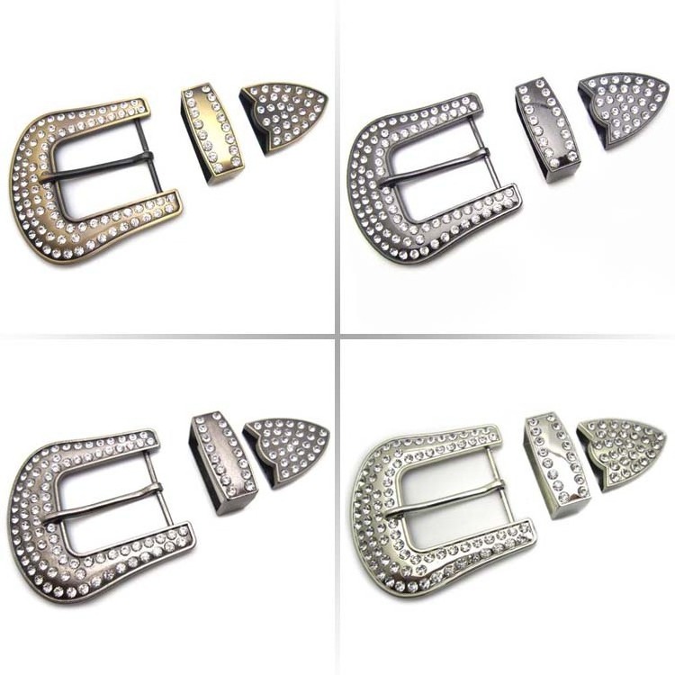 Wholesale fashion rhinestone buckle punk rock star crystal belt buckle custom studded rhinestone belt buckle for western cowboy