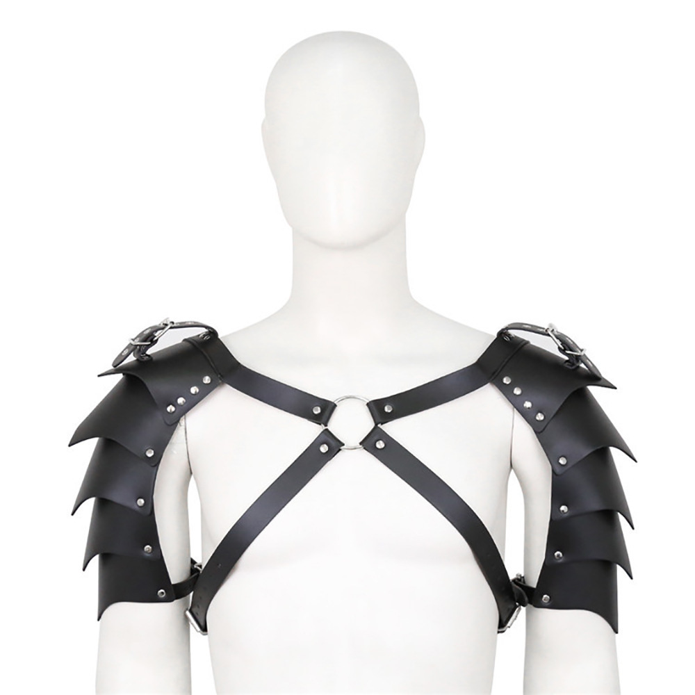 2023 new fashion sexy black bondage chastity belts rave costumes PU leather body harness belt for man