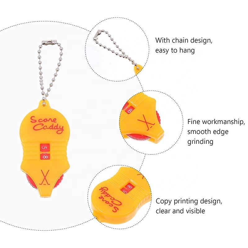 Mini Golf Stroke Shot Putt Score Counter Keeper with Key Chain Golf Score Counter