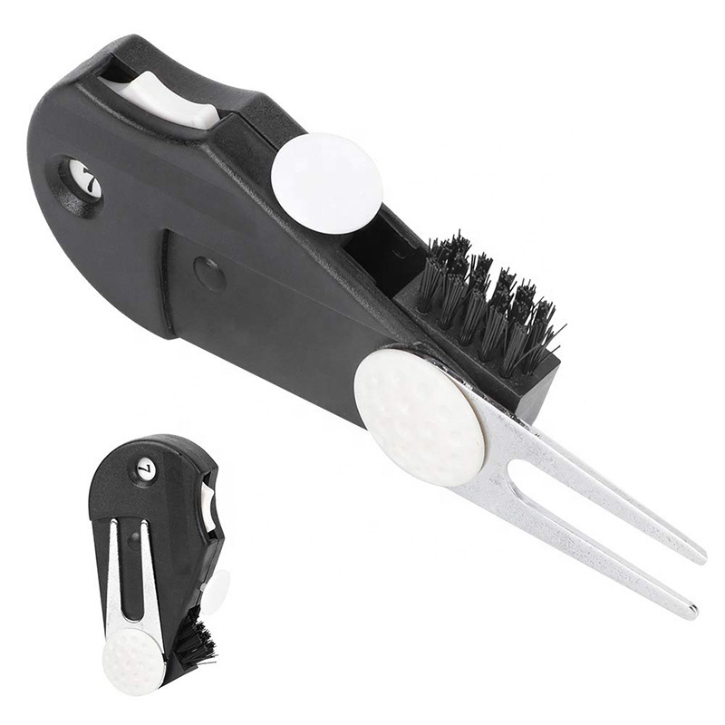 5-in-1 Golf Divot Repair Tool Ball Marker Golf Cleaner Brush Stroke Counter Golf Tool Accessories