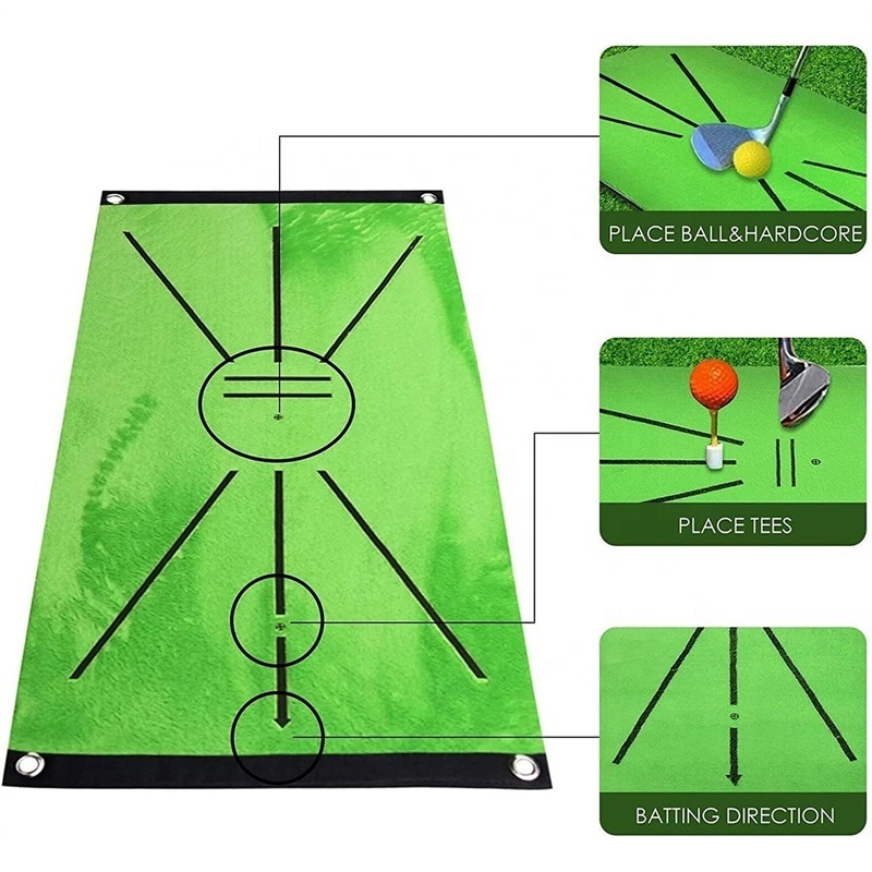 Portable Golf Swing Mat Training Detection Mat Custom Logo Practice Golf Hitting Mat Training Aids