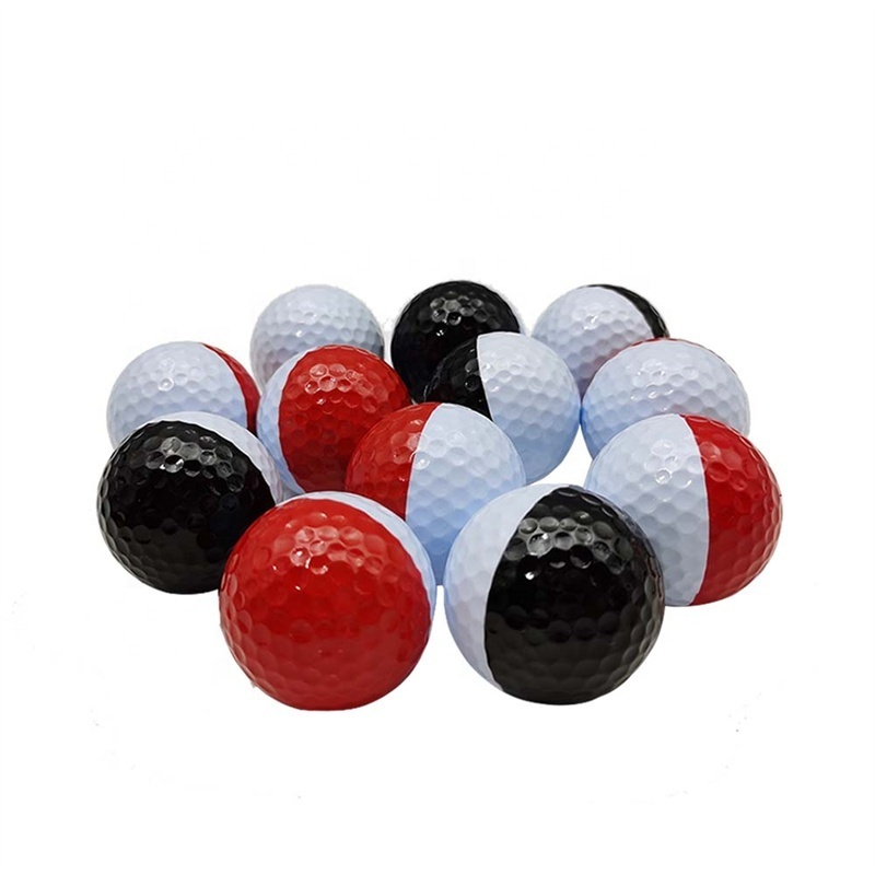 Golf Putting Practice Balls 2 Colors Black and White Putter Aiming Line Double Layer Golf Balls