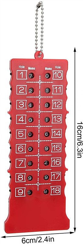 Golf Stroke Counter 18 Hole Golf Score Counter Accessory Scoreboard with Key chain Plastic Golf Score Stroke Counter