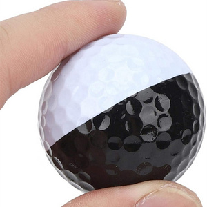 Golf Putting Practice Balls 2 Colors Black and White Putter Aiming Line Double Layer Golf Balls