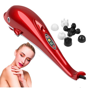 2022 hot selling Electric Dolphin Massager Back Massage Hammer Vibration Infrared Stick Roller Cervical Body Massage