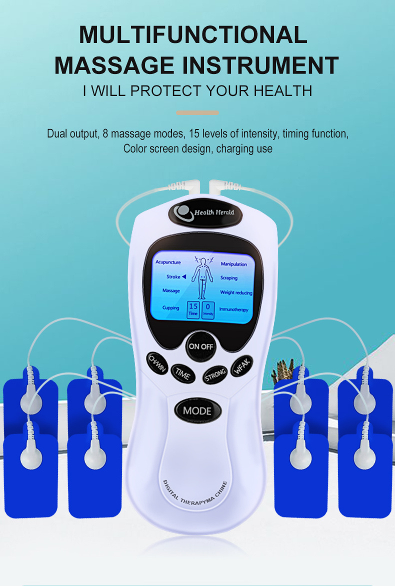 8 Models EMS Electric Herald Tens Machine Acupuncture Body Massage Digital Therapy Massager Muscle Stimulator Electrostimulator