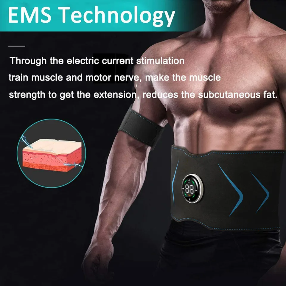 EMS Electric Abdominal Body Slimming Belt Muscle Stimulator Fitness Lose Weight Fat Burn Unisex Slimming Training Massager