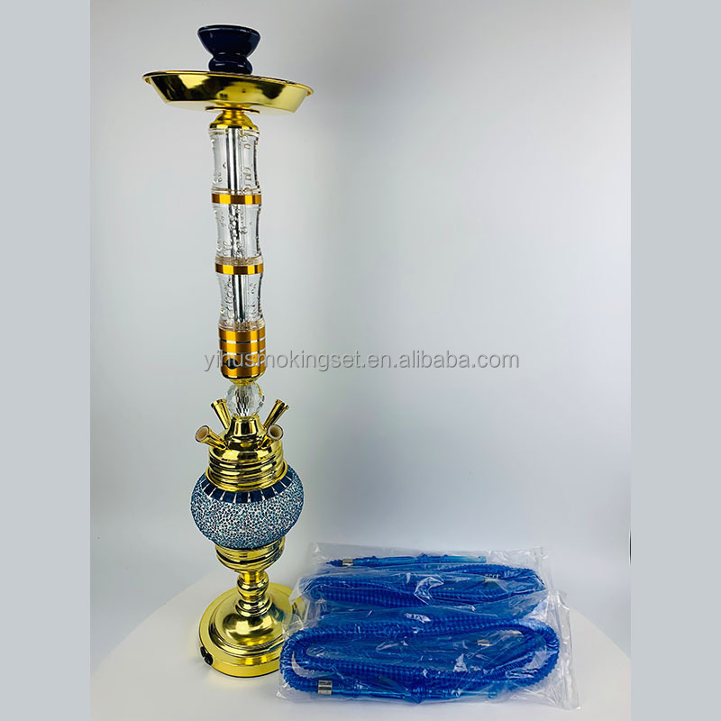 Arabic hookah four tube light bar hookah LED iron bottle (B size) stainless steel hookah color box packaging