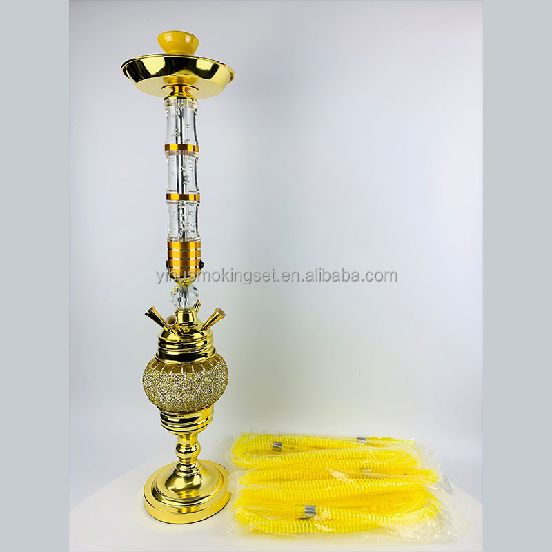 Arabic hookah four tube light bar hookah LED iron bottle (B size) stainless steel hookah color box packaging