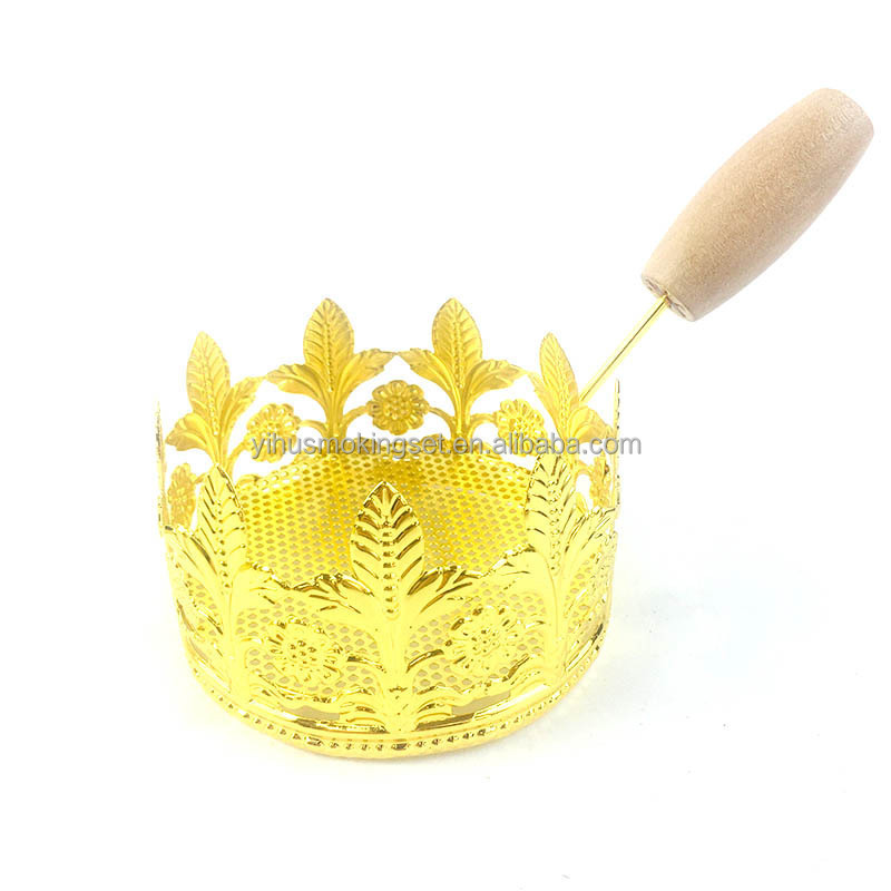 Arabic hookah accessories crown+wooden handle carbon partition bowl without tin paper carbon partition Charcoal holder