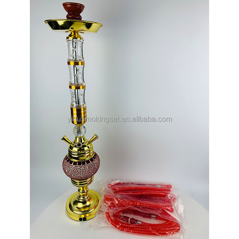 Arabic hookah four tube light bar hookah LED iron bottle (B size) stainless steel hookah color box packaging